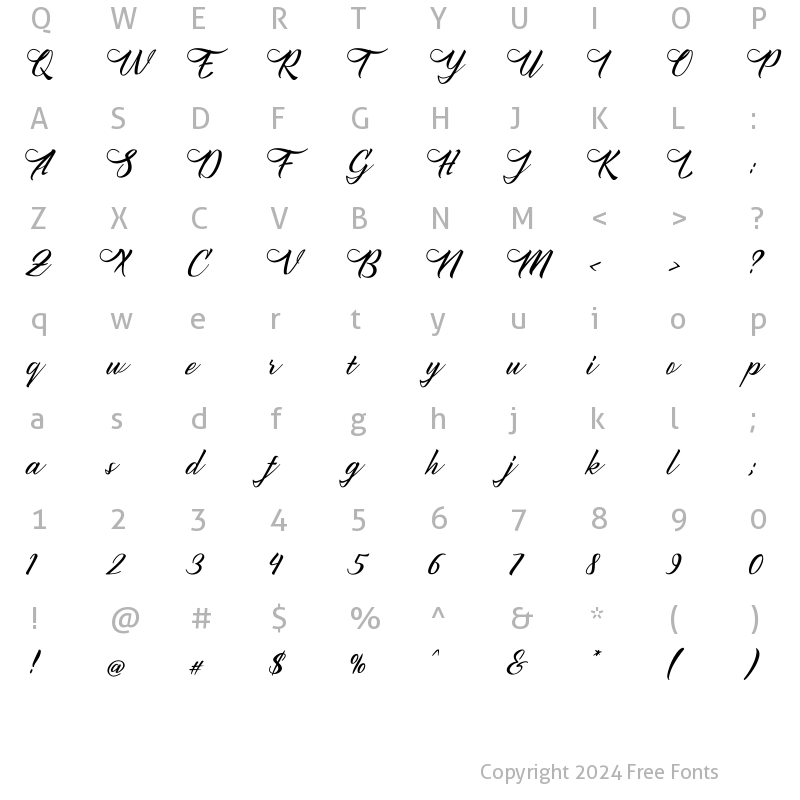 Character Map of SanyCimahen Regular