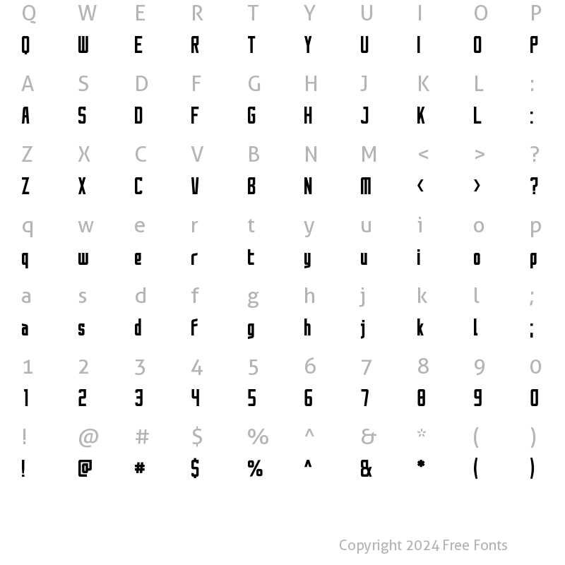 Character Map of SAO UI Bold