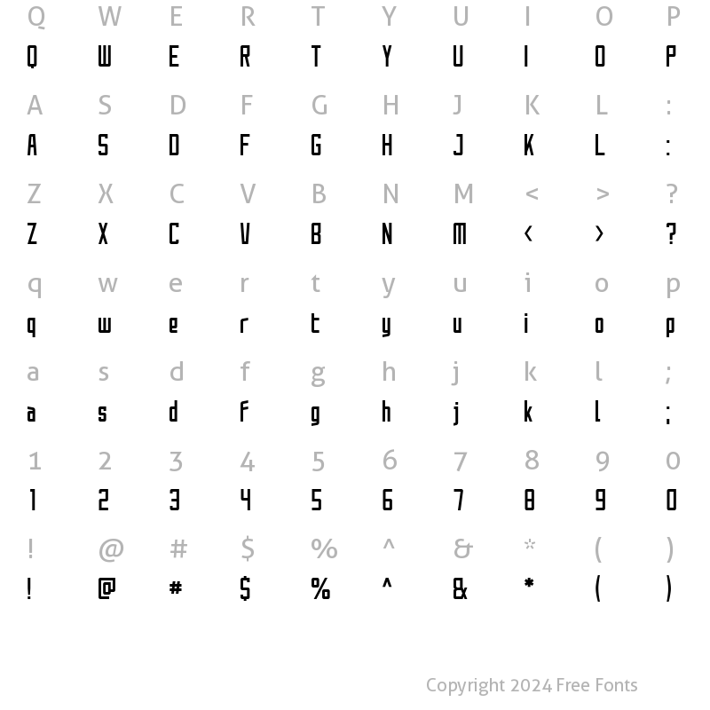 Character Map of SAO UI TT Regular