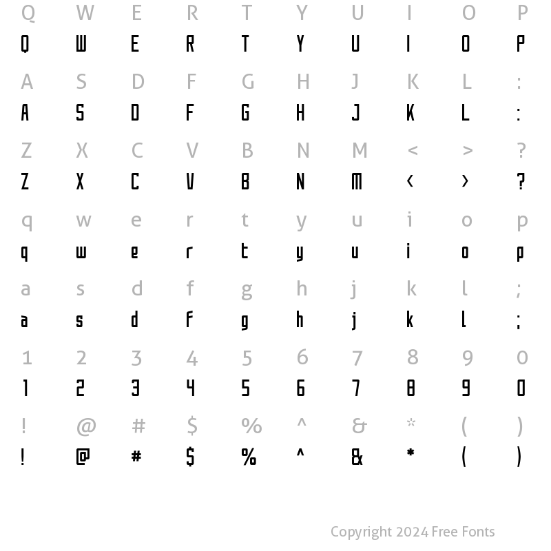 Character Map of SAO Welcome Regular