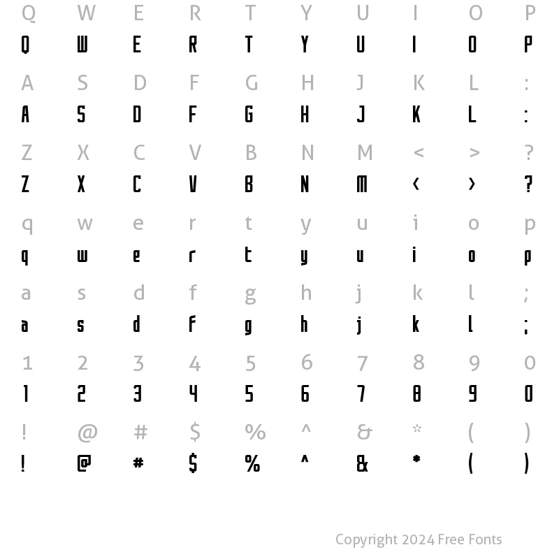 Character Map of SAO Welcome TT Bold