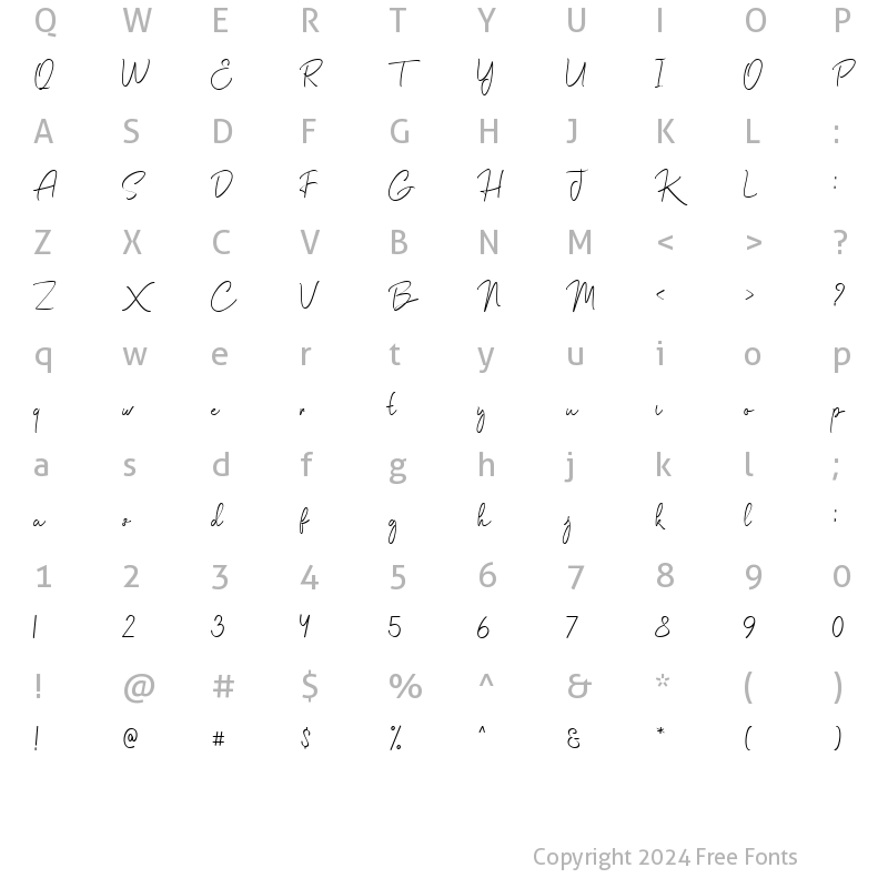 Character Map of Saodah Regular