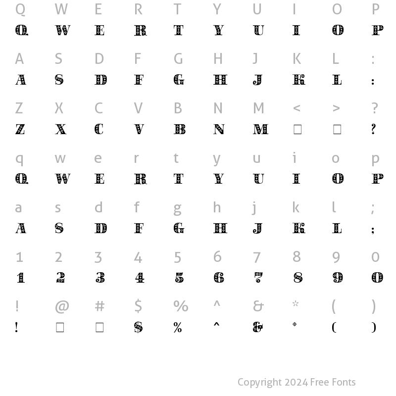 Character Map of Saphire MN Regular