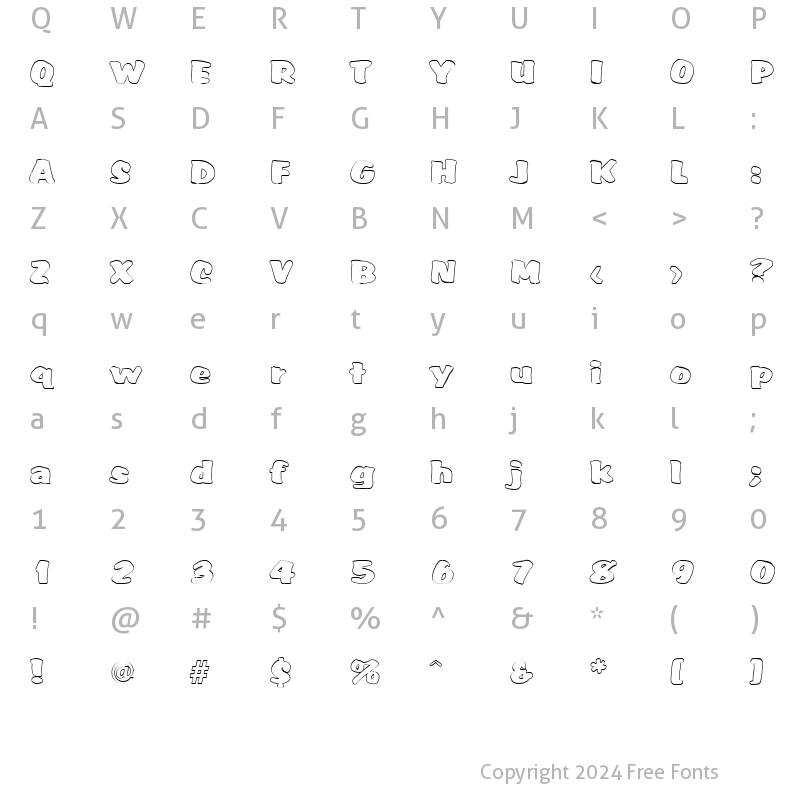 Character Map of SarahBeckerOutline Normal