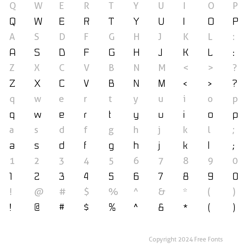 Character Map of Sarasori Regular