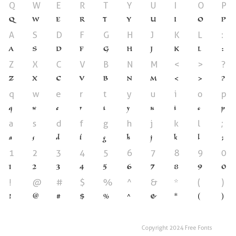 Character Map of Sassafras Roman