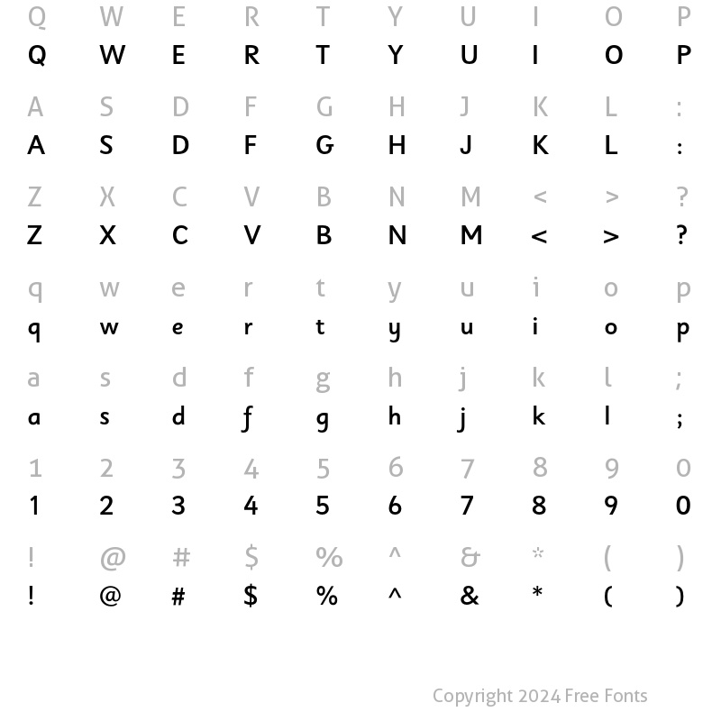 Character Map of Sassoon Sans Std Medium