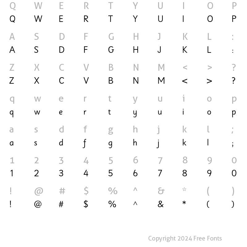 Character Map of Sassoon Sans Std Regular