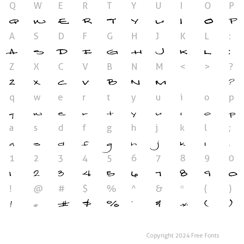 Character Map of Sassy Reg Plain Regular