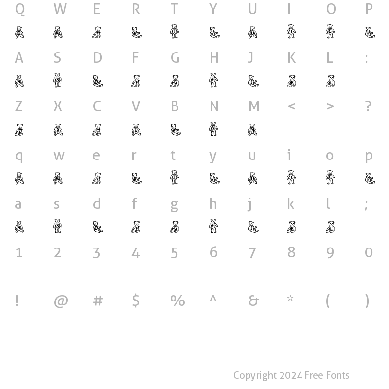 Character Map of Sassys Teddys 1 Regular