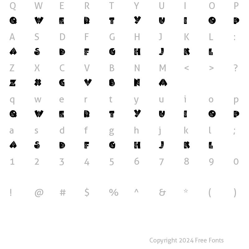 Character Map of Sassys Teddys 2 Regular