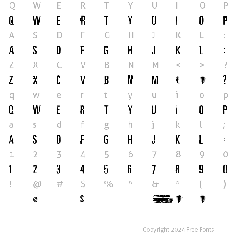 Character Map of Satellite Regular