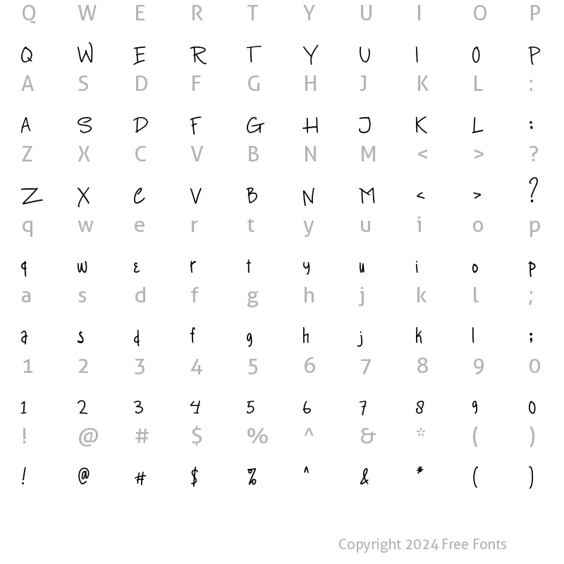 Character Map of Satheo Regular