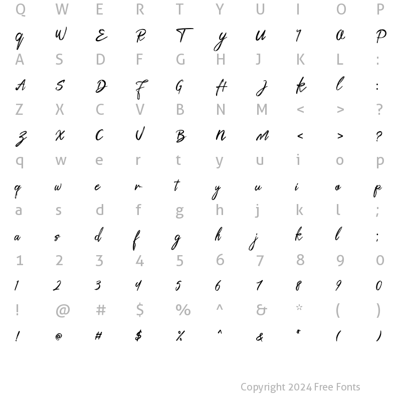 Character Map of Sathor Ammertta Regular