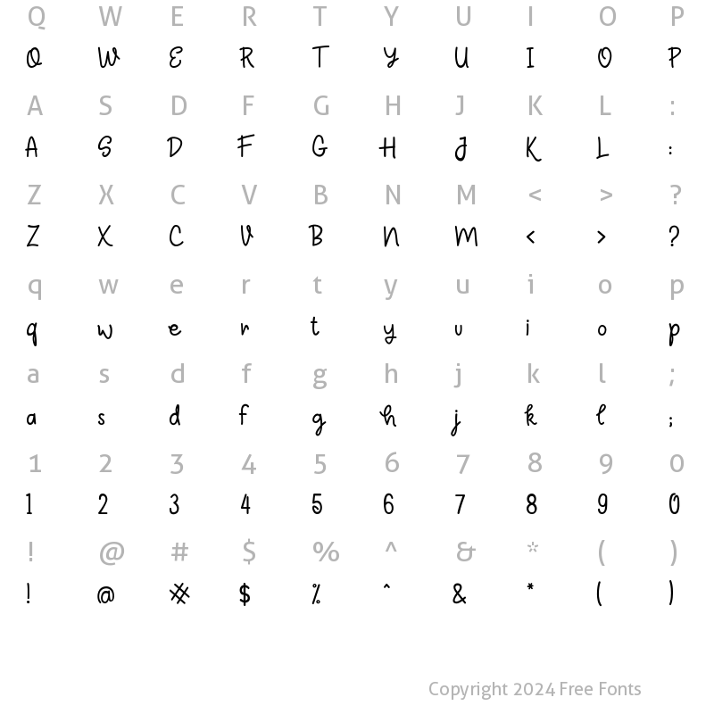 Character Map of Sathos Regular