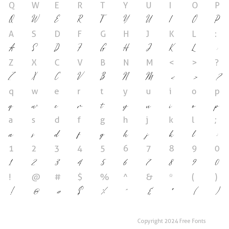 Character Map of Sattylha Regular