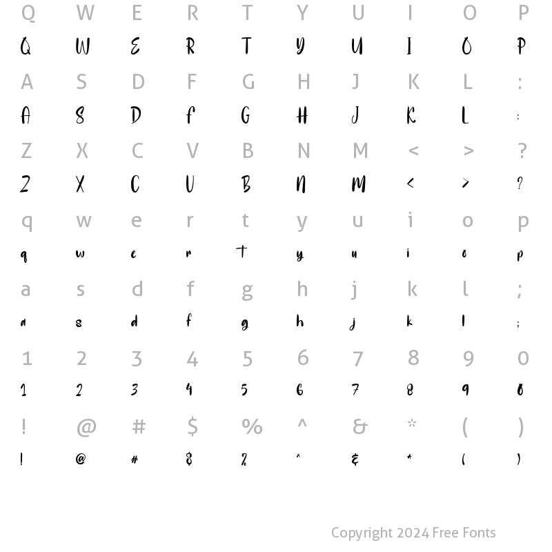 Character Map of Saturday Hustle Regular