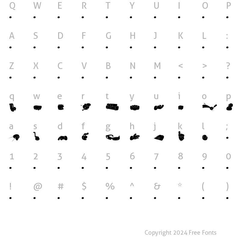 Character Map of SaunaDingbats-Solo Regular