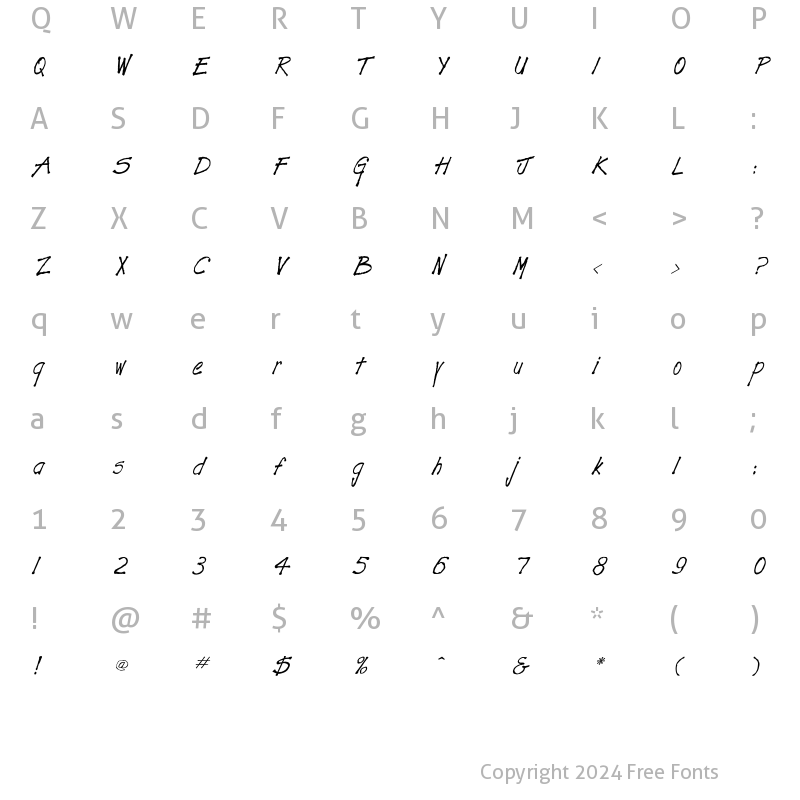 Character Map of Savage Font Regular