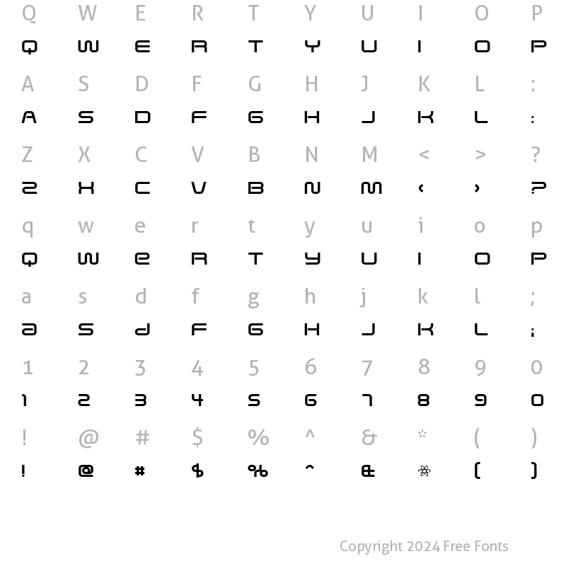 Character Map of Saved By Zero Regular