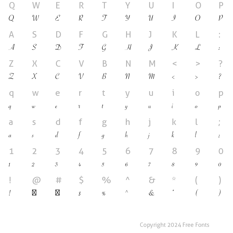 Character Map of Savoye Std Regular