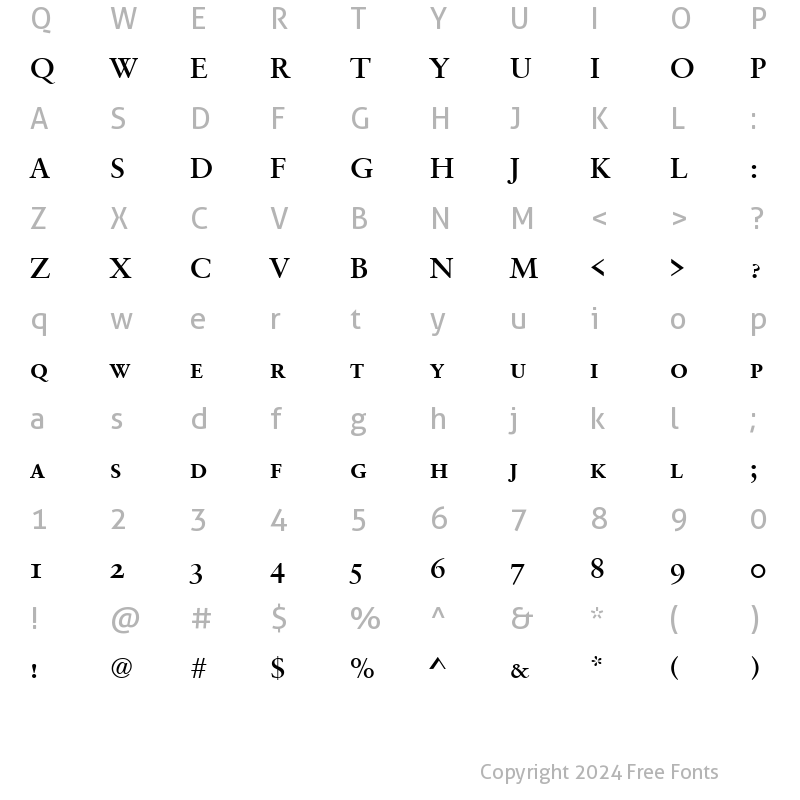 Character Map of SavoySmc Bold