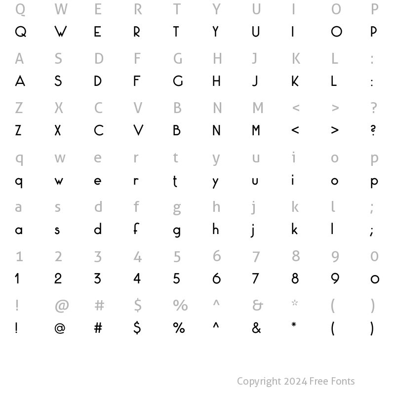 Character Map of Saxo Grammaticus Regular