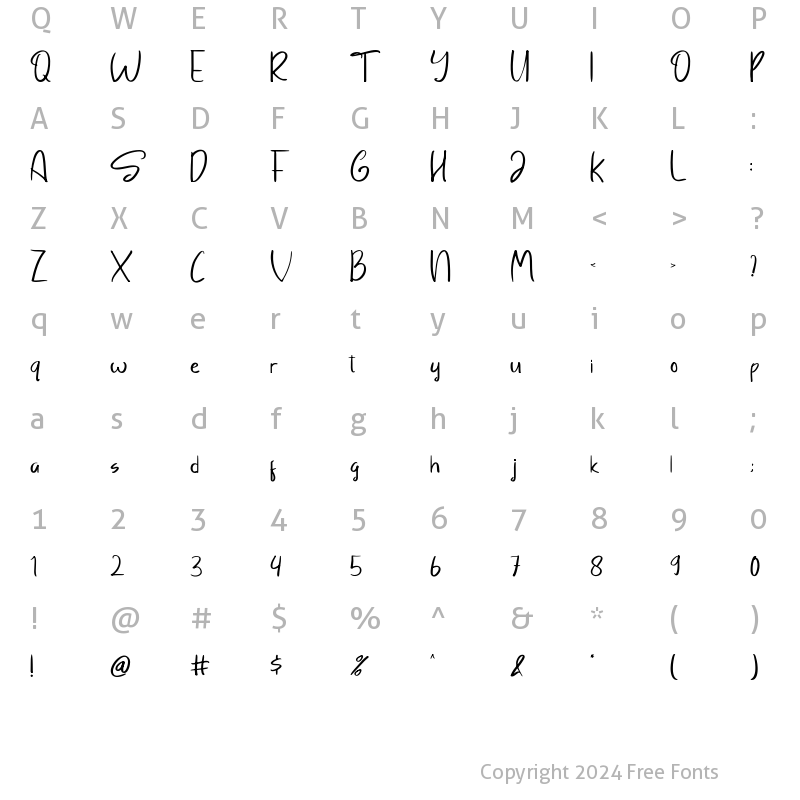 Character Map of Sayangable Regular