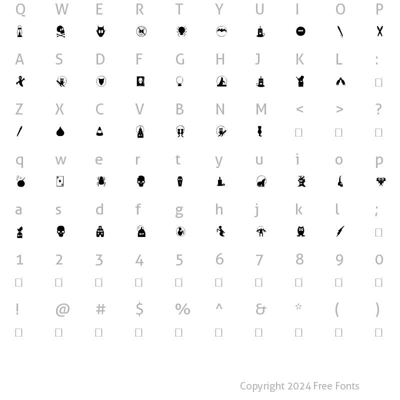 Character Map of sbhading Regular