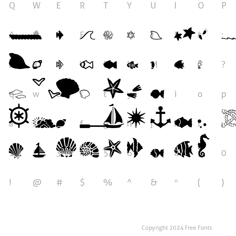 Character Map of SC By The Sea Regular