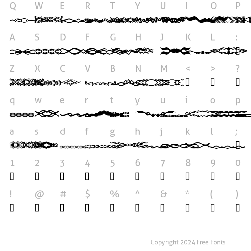 Character Map of SC Dividers 1