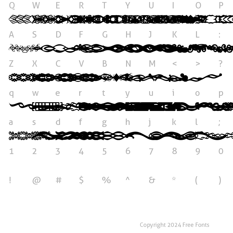 Character Map of SC Dividers Regular