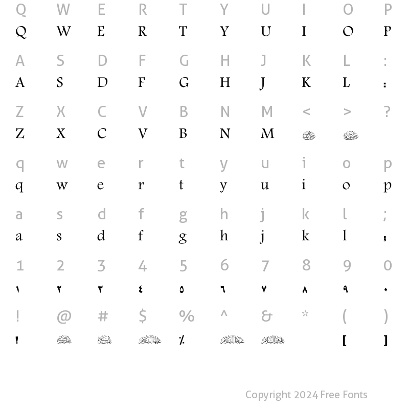 Character Map of SC_OUHOD REGULAR