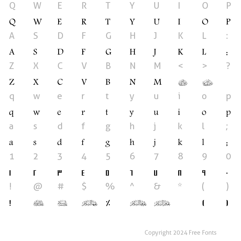 Character Map of SC_SHMOOKH 01 REGULAR