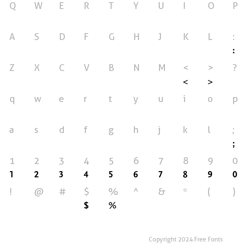 Character Map of ScalaSans Figures Bold