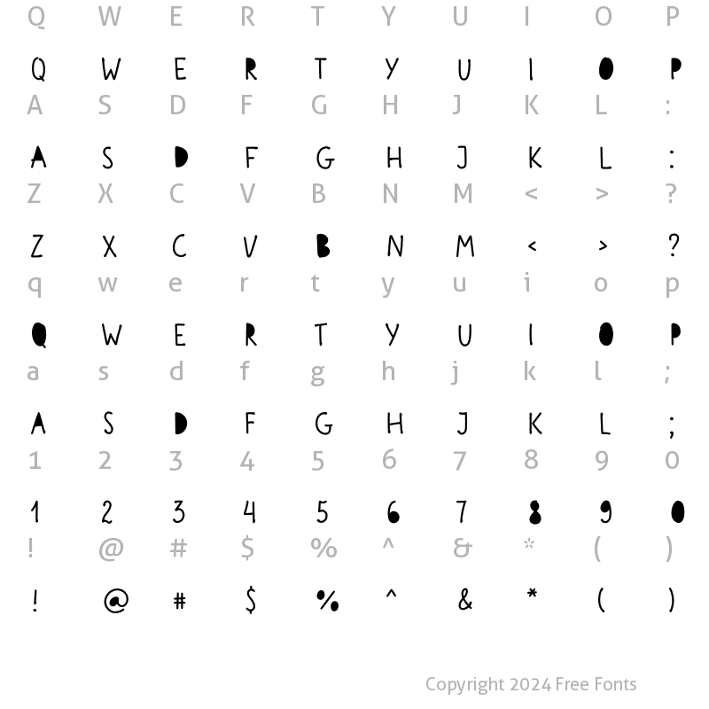 Character Map of Scandiebox Four Fill