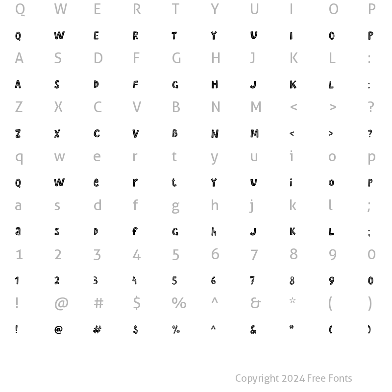 Character Map of Scandiebox Three Inline