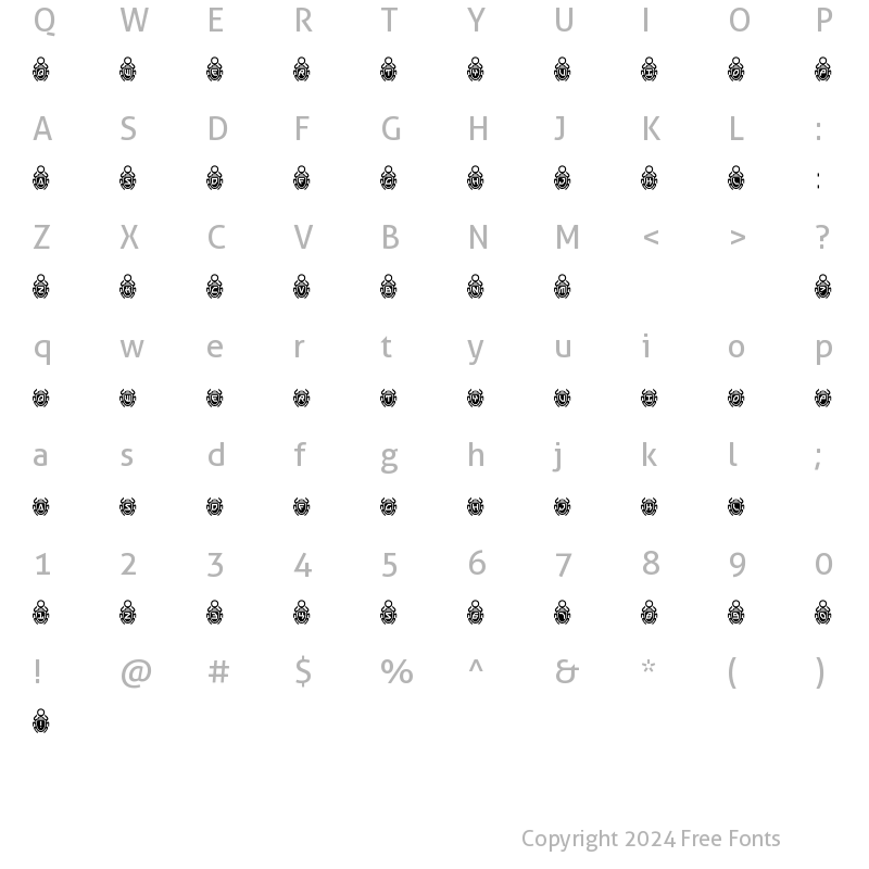 Character Map of Scarab Border Regular