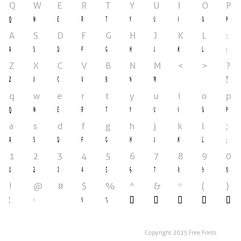 Character Map of ScaredyCat Regular