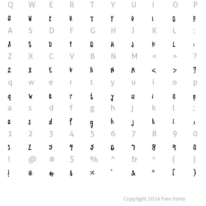 Character Map of Scbyzhouse Regular