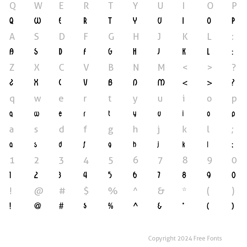 Character Map of Sceptre Regular