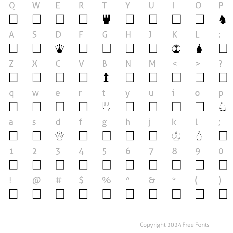 Character Map of Schach DB Normal