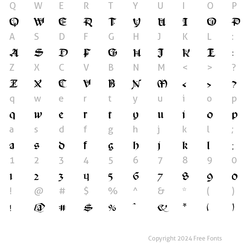 Character Map of Schampel Black