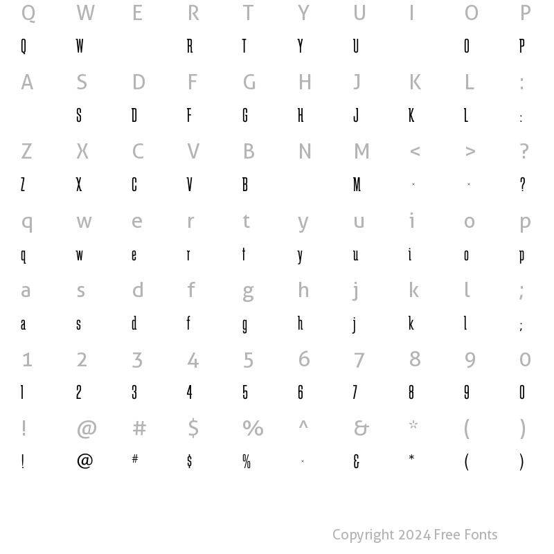 Character Map of SchindlerBook Regular