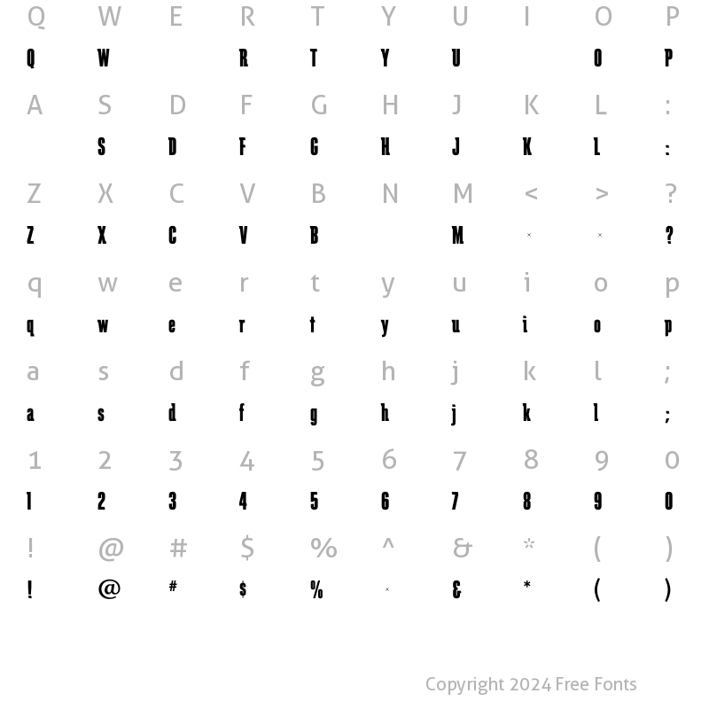 Character Map of SchindlerExtraBold Regular