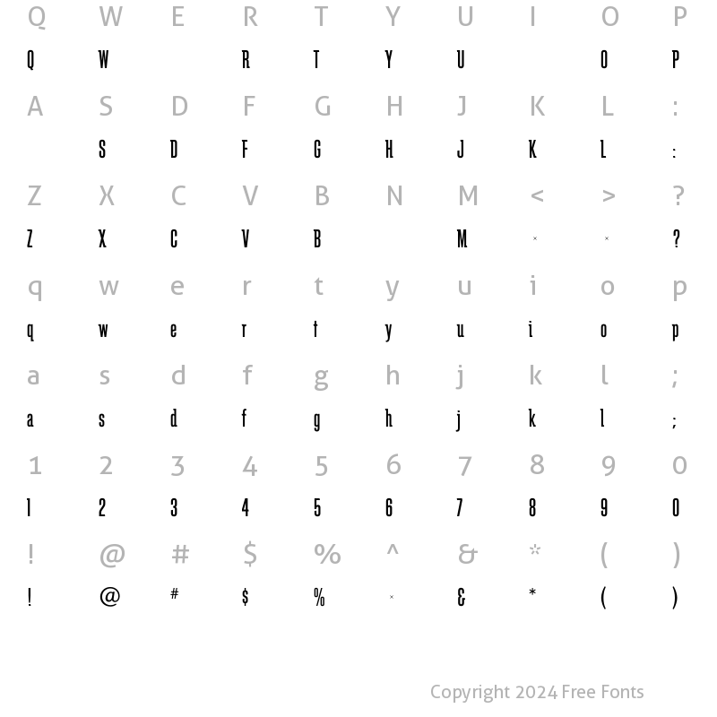 Character Map of SchindlerMedium Regular