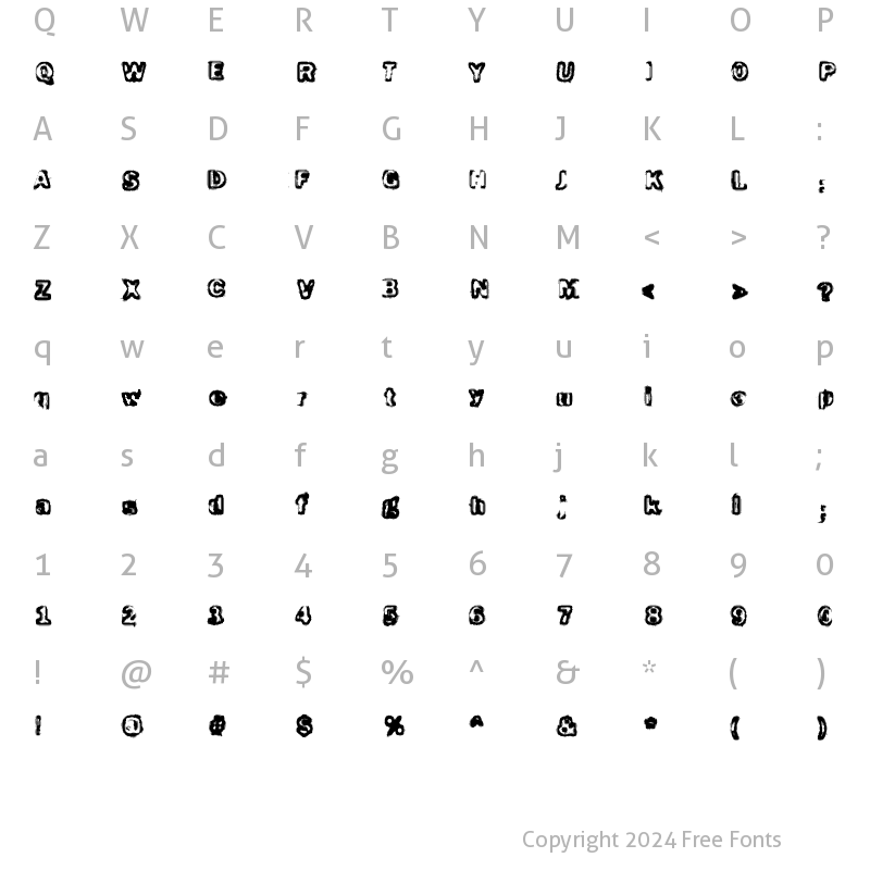 Character Map of Schizoid Trout Regular