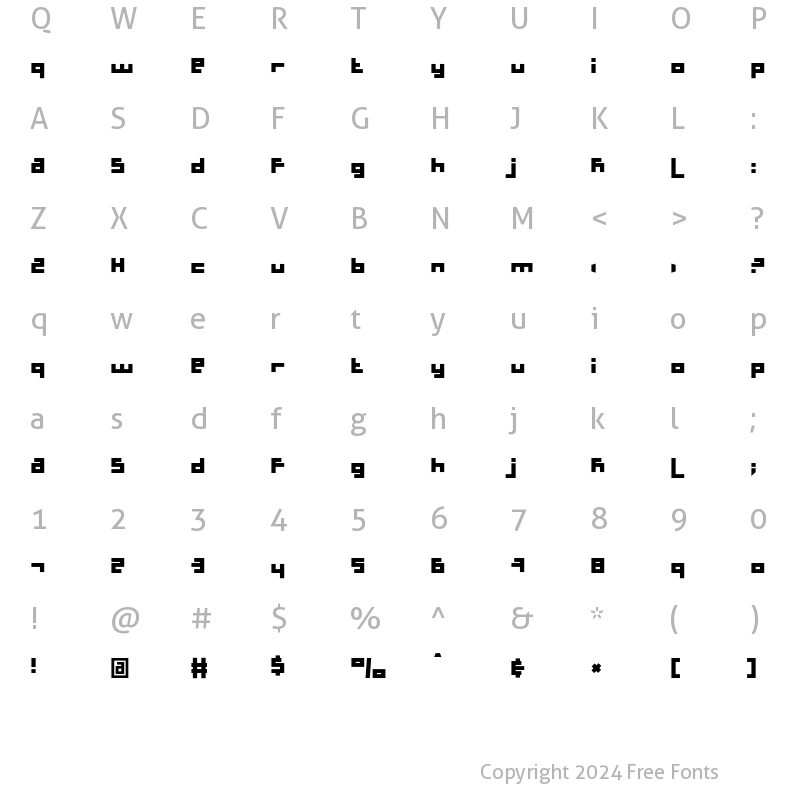 Character Map of Schleepy Regular