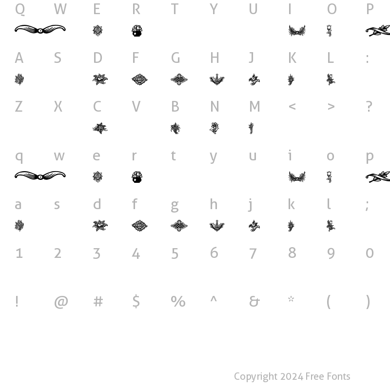 Character Map of Schluss-Vignetten Regular