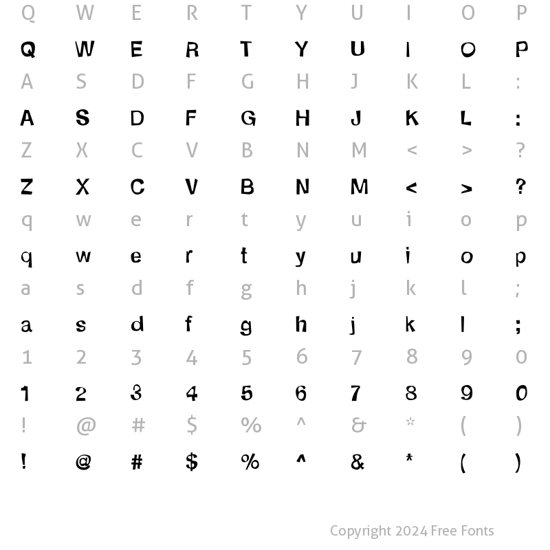 Character Map of Schmelvetica Regular